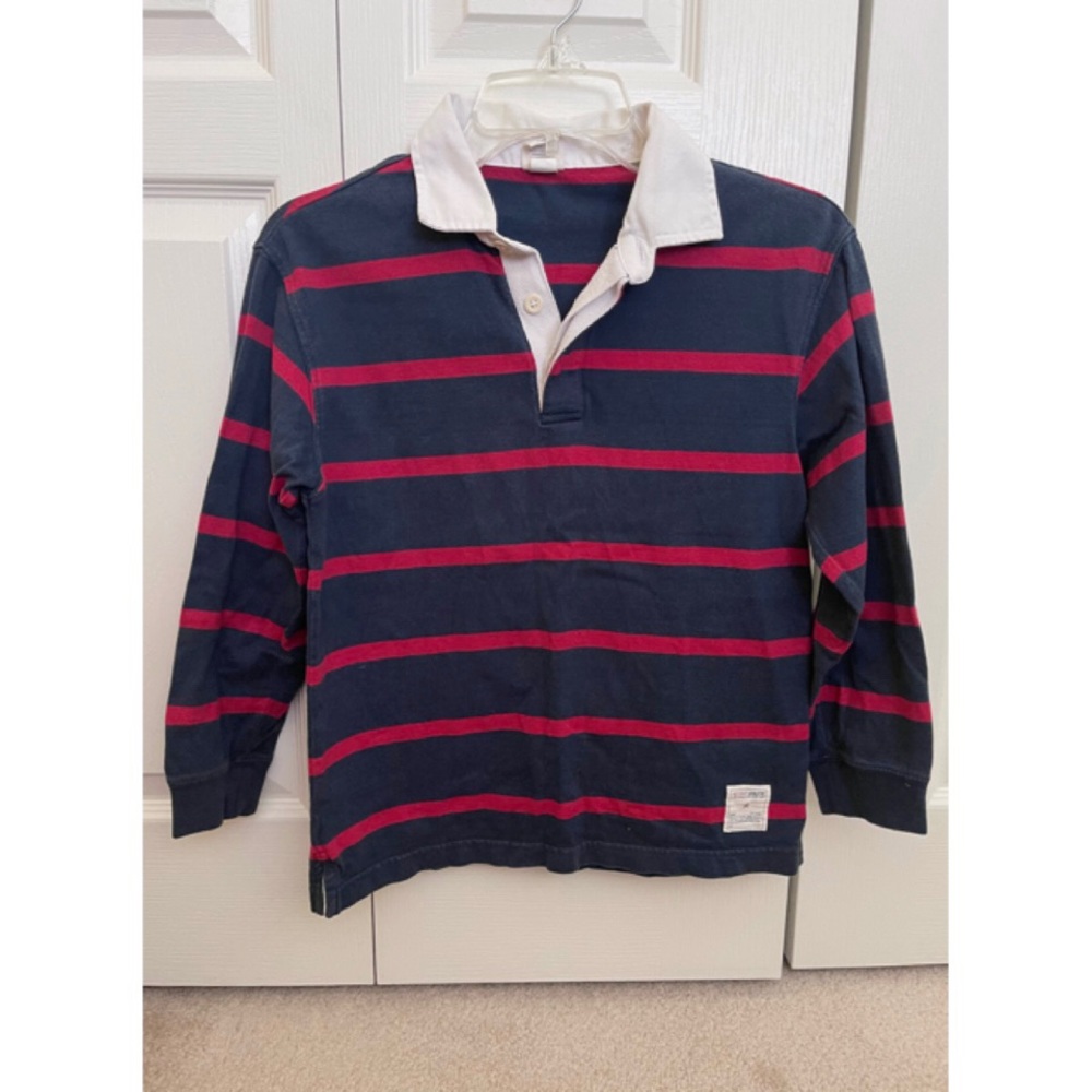 ✨Boys Old Navy Striped Long Sleeve Collared Polo Shirt Top